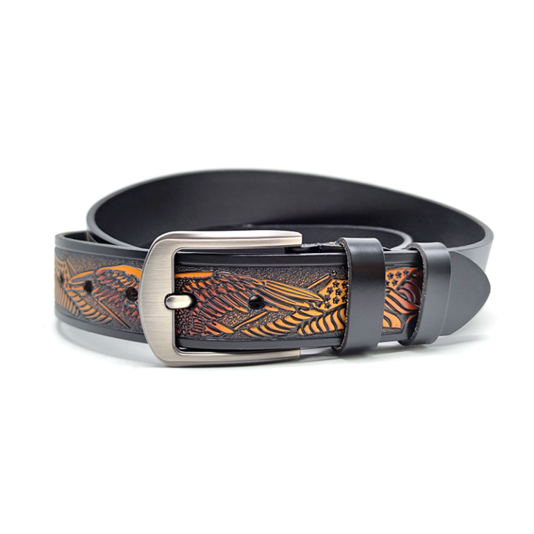 Custom Embossed Logo Split Leather Belt
