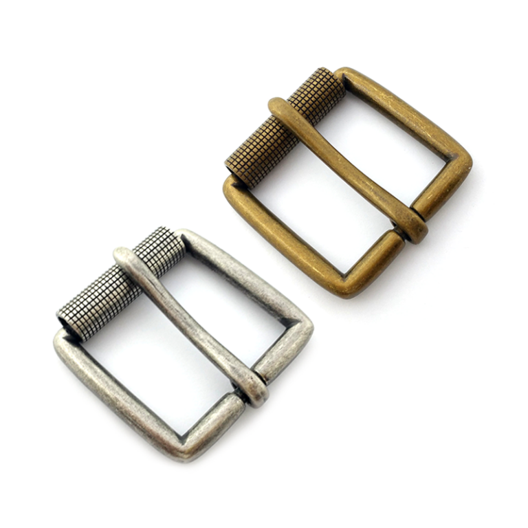 Carosung Custom 40mm Antique Silver Gold Roller Pin Buckle