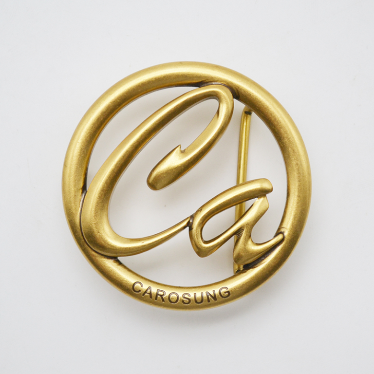 Cusotm Letter Logo Solid Brass Buckle