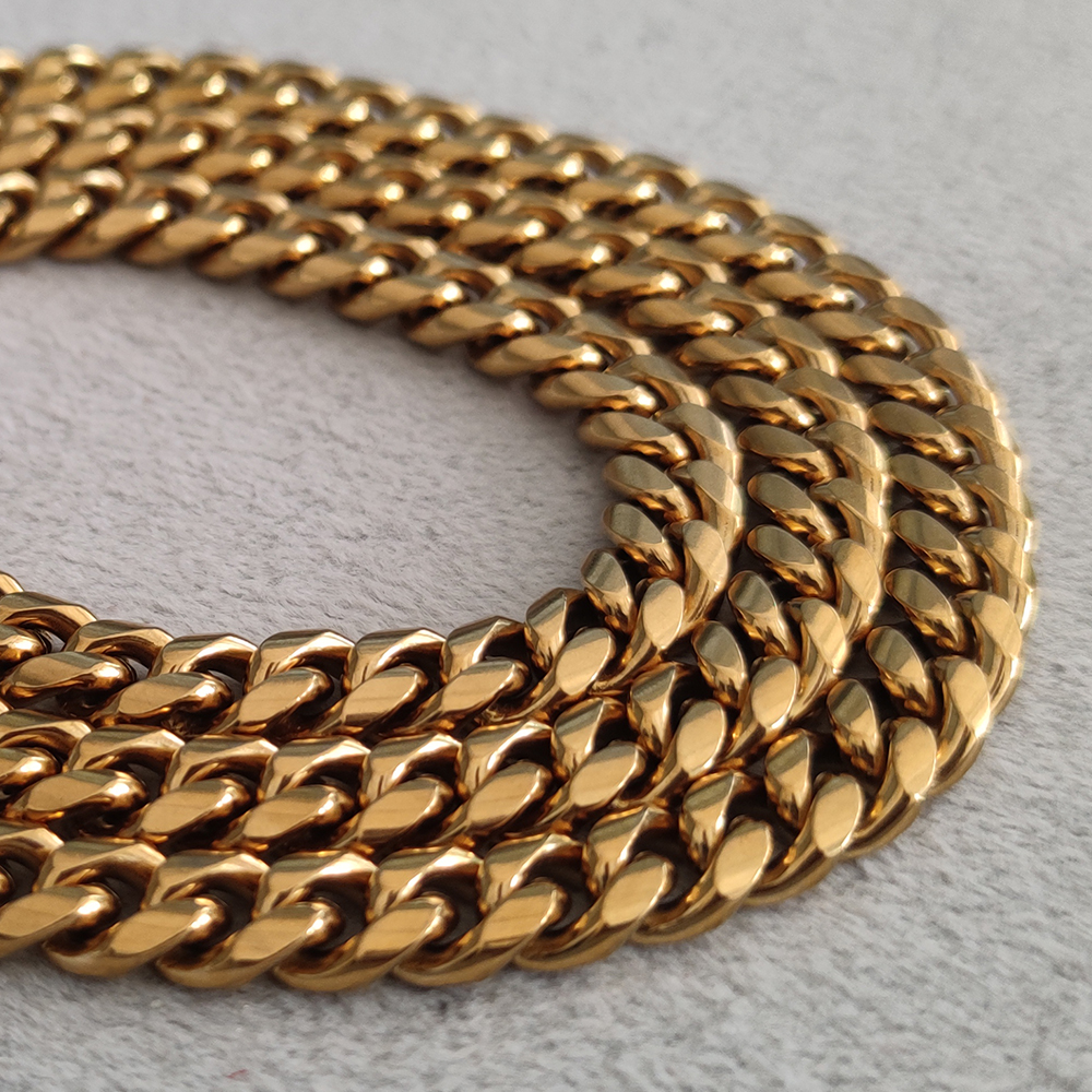 15mm 24k gold pvd coated bag chain