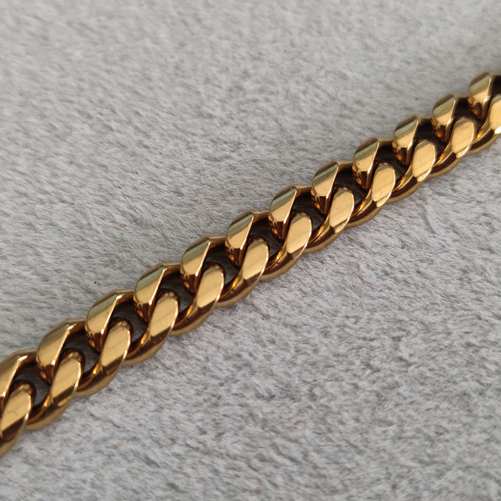 15mm 24k gold pvd coated chain