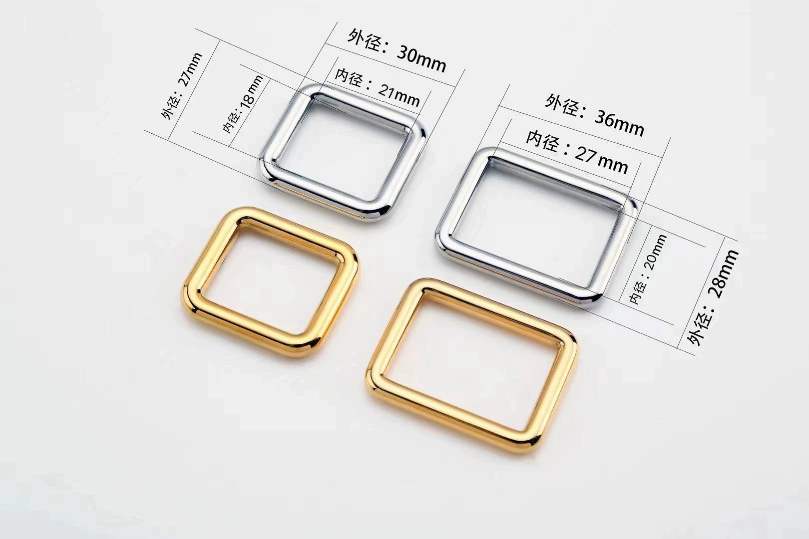 Anti Slip Bar Stainless Steel Rectangular Loop Chain Anchor for Cross Body Bags