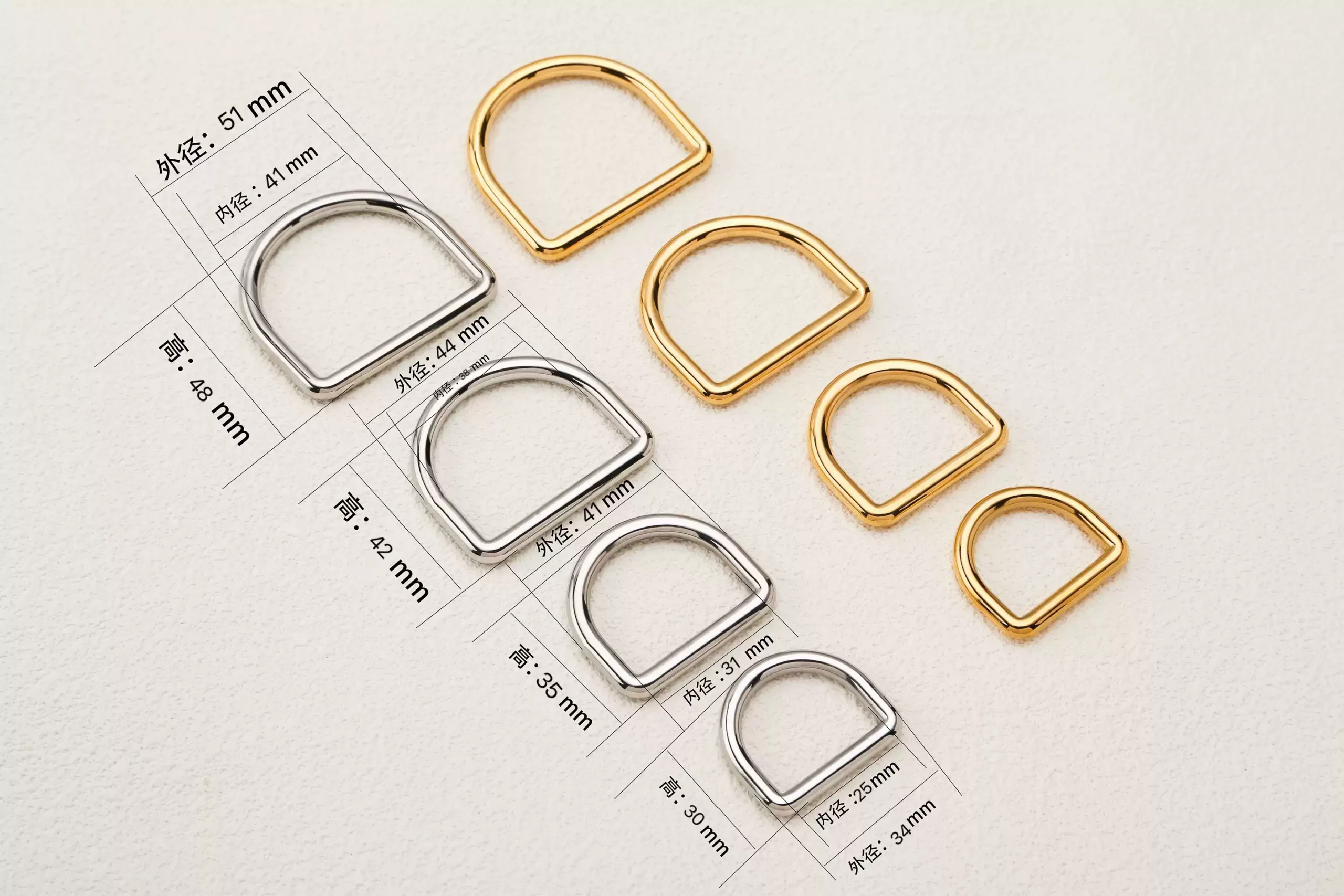 Round SS D Ring size scaled