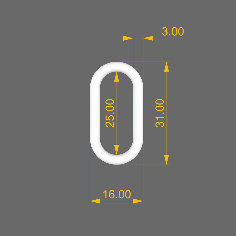 oval ring buckle size