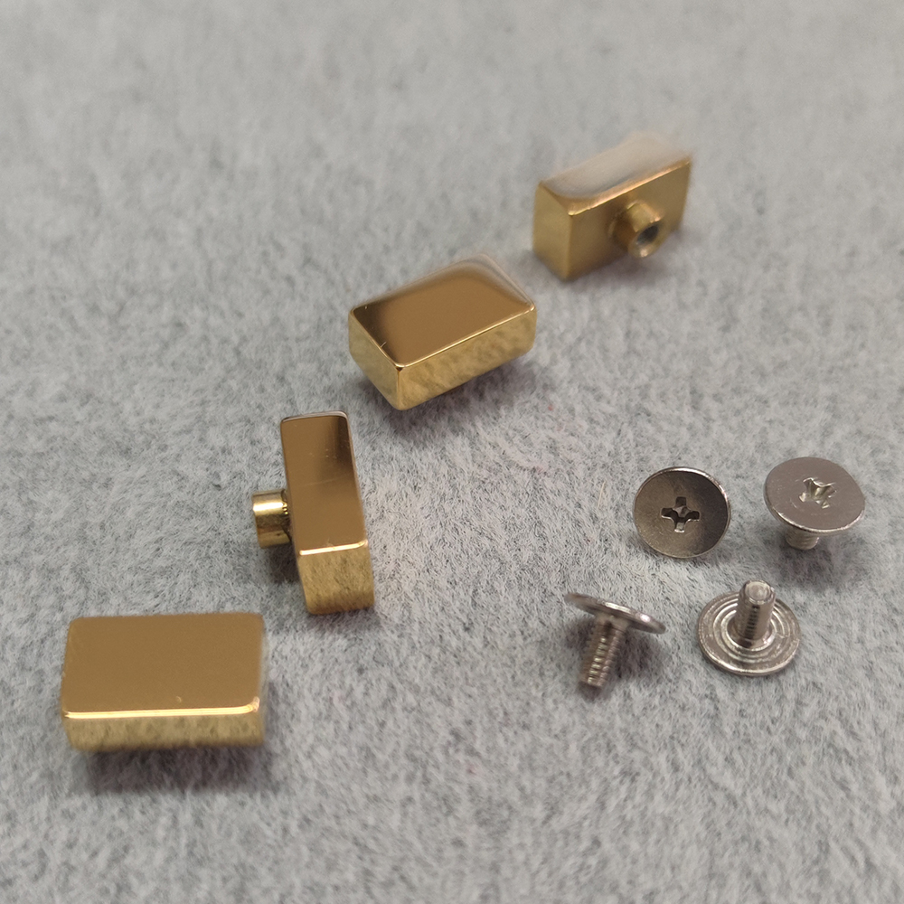 stainless steel gold rectangle bag feet